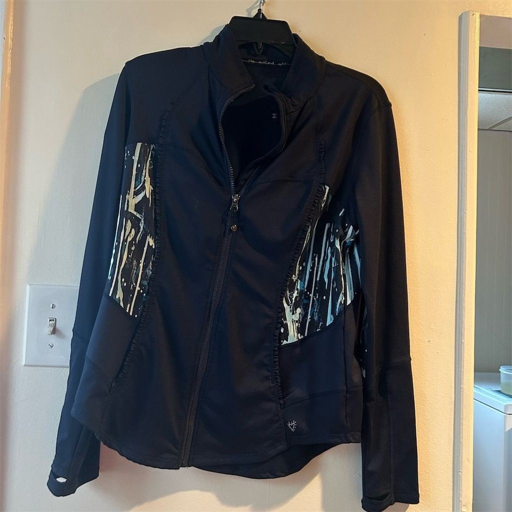 Betsey Johnson Women's Navy Blue Track Jacket Size M Activewear